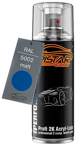 TRISTARcolor RAL 5002 Ultramarinblau matt 2K Acryl Spraydose Sprühdose Spritzlack Sprühlack 400 ml schnelltrocknend