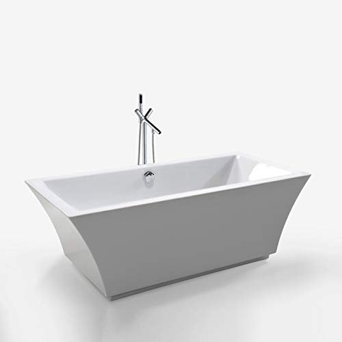 Baignoire ilôt blanc Acrylique Moderne Design 170 x 80 cm Mod. Susan + Robinet