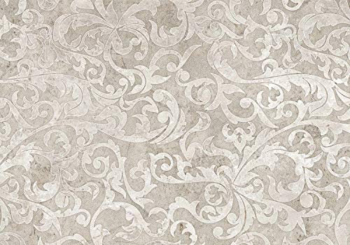 wandmotiv24 Fototapete Edle Ornamente Schnörkel, XL 350 x 245 cm - 7 Teile, Wanddeko, Wandbild, Wandtapete, Abstrakt Beige M5919