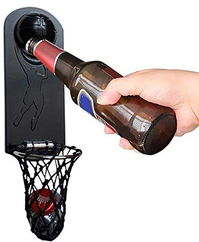 HTYG Décapsuleur Magnétique en Métal-Mural Ouvreur De Bière avec Cap-Réfrigérateur Autocollant Cerceau De Basket Créatif-pour Bureau Bar Maison Confortable