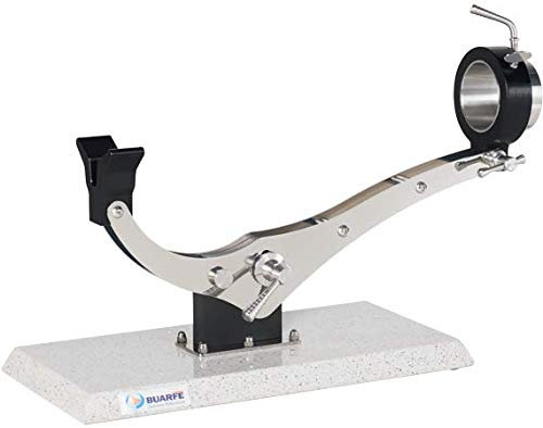 BRICOMIRAS JAMONERO Modelo Elite Inoxidable Base SILESTONE Color Blanco, JAMONERO Profesional para Uso DOMÉSTICO Y para RESTAURANTES, Soporte JAMONERO DE Lujo
