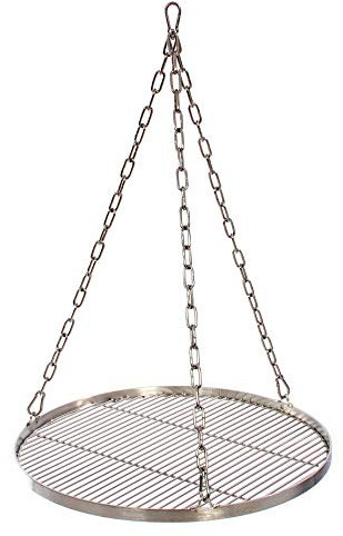 Grillrost 47 cm mit Kette Edelstahl für Schwenkgrill 3 Bein Grill Rost 10 mm Stababstand BBQ