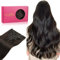 WENNALIFE Clip in Extensions Echthaar, 60cm 24 Zoll 120g 7pcs Dunkel Braun Hair Extensions Clip in Echthaar Remy Clip in Haarverlängerung Natürliche Echthaar Extensions