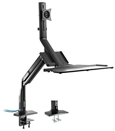 InLine® Workstation-Tischhalterung mit Lifter und USB 3.0, beweglich, für Tastatur, Maus und Monitor bis 81cm (32), max. 9kg