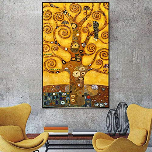 Albero della vita Wall Art Canvas Painting Gustav Klimt Dipinti Stampe Poster Immagini a parete per Living Room Decor tableau 70x120cm Senza cornice