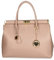 Chicca Borse Bag Borsa a Mano in Pelle Made in Italy 35x28x16 cm (D68 Cipria)