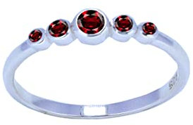 Echte Edelsteine Granat Runde Form Facettierter Roter Granat 925 Sterling Silber Ring - Großhandel Schmuck Feinverkauf Geschäfte Geschenk zum Muttertag Natur Ring
