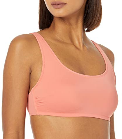 Amazon Essentials Top Corto da Mare con Scollo Rotondo Donna, Rosa Corallo, 42