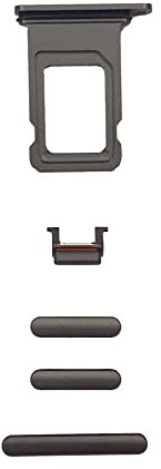 Smartex® Boton Lateral Negro + Bandeja por Tarjeta SIM Compatible con iPhone 11