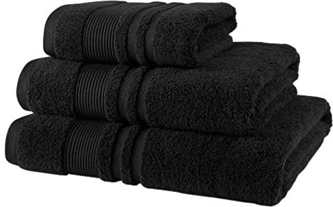 Lions Bamboo Towels - Premium Bath Sheets Set of 2 (90x140cm) - 60% Bamboo 40% Cotton, Extra Large Towels Bath Sheet, Highly Absorbent Quick Drying Soft Bathroom Towel, Black