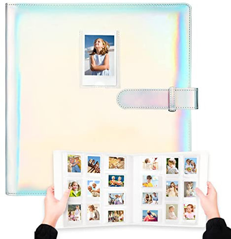 640 Taschen Fotoalbum für Fujifilm Instax Mini 12 11 9 40 8 Sofortbildkamera, für Polaroid Snap/PIC-300/Z2300/ SocialMatic Sofortbildkameras & Zip Sofortdrucker (Magisches Silber)