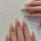 24PCS Long False Nails with Glue Stickers,Almond Full Cover Acrylic and Press on Nails no Glue,Pure Gradient French Fake Nails Stick for Women and Girls Nail Art