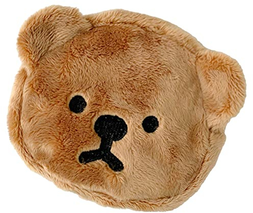 Porte-Monnaie de Bande Dessinée Mouton en Peluche Ours Porte-Monnaie Portable pour Le Shopping, L'école et Le Travail Porte-Monnaie Doux et Confortable. Grand (Café)