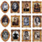 ECGER Halloween-Dekoration, 3D-Wechselgesicht, Horror-Bilder, beweglicher Portraitrahmen, 4 Stück, gruselige Wanddekoration für Party, Schloss, Spukhaus, Zuhause, Innendekoration (12 Stück)