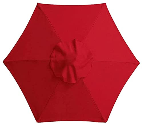 Pologmase Auvent de Parasol de Rechange - 6 Baleines Protection UV 30+ avec Housse de Terrasse Imperméable 3M Rouge