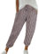 CGGMVCG Leinenhose für Damen, elastische Taille, gestreift, Freizeithose, lockere Baumwolle und bauchfreie Hose für Damen, lässiger Sommer, Grau, L