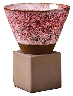 Mug rétro en céramique en forme d'entonnoir de 200 ml - Peut être utilisé pour une tasse à café créative avec base - Poudre de fleur de cerisier