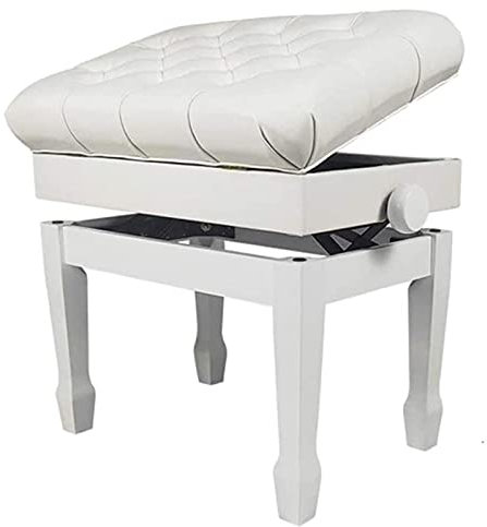 Klavierbänke Leder-Schminkstuhl, verstellbare Hebekissen, gepolsterte Klaviertastatur-Bänke, Wohnzimmer-Eingangsbereich, Schuhhocker, weiß