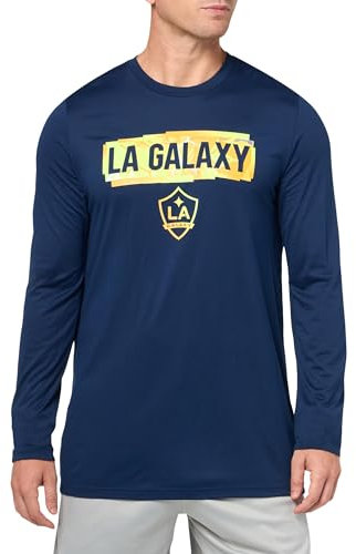 adidas Men's Foreplay Long Sleeve T-Shirt, Team Navy Blue/La Gallaxy, M
