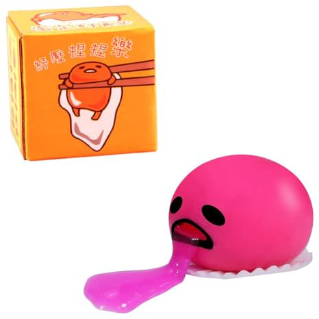 Feaolala Erbrechendes Ei Squeeze Toys 4 STK The Puking Ball, Eigelb Druck Ball Kotzen Eigelb-Stressball Erbrechen & Saugen Entlasten Sie Stress Spucken Eigelb (PINK)