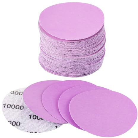 Arilier Disco de lija de 3 pulgadas, 40 unidades, papel de lija de grano 10000, accesorio de lijado de taladro, discos de papel de lija de gancho y bucle en seco húmedo para lijadoras orbitales