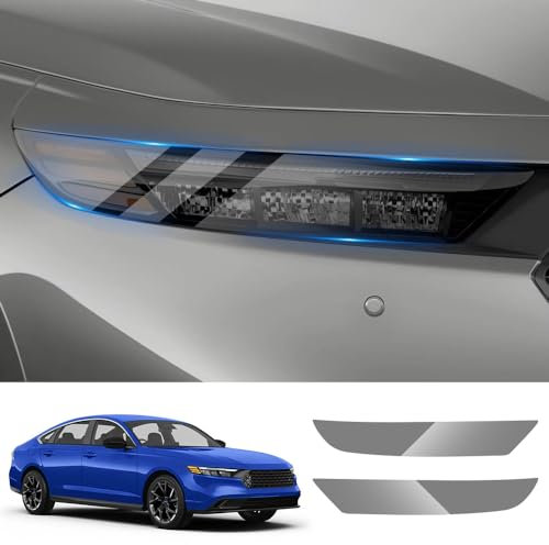 LUNQIN Autoscheinwerfer-Schutzfolie für Honda Accord 2023 2024 LX EX Sport EX-L Sport-L Touring-Auto-Zubehör, Außendekoration, rauchfarben, mattschwarz, Smart Tint TPU-Abdeckung, Vinylfolie,