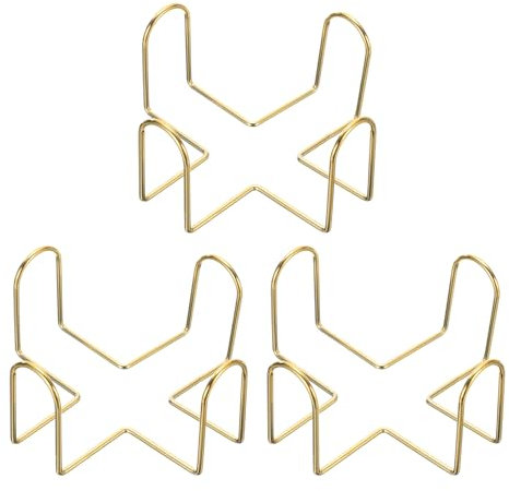 QUARKZMAN 3pcs Alcooltage Coaster Support Or Métal Coaster Supports pour 4,3 Pouce Rond et Carré sous-Verres, Maintien 6 Dessous Verre, Quatre Post Forgé Fer Style,