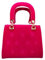 Alpenflüstern Trachtentasche Samt mit Hirschstickerei - Damen Handtasche, Schultertasche fürs Dirndl, Tasche zur Tracht, Dirndltasche mit Metallelemente (pink-fuchsia) DTA099