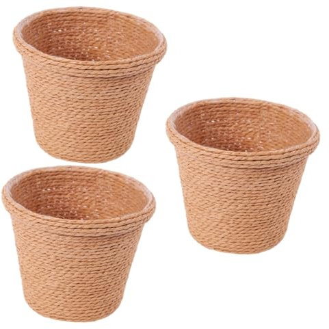 ANDRESLAD 3pièces Pot De Fleurs Rétro Algues Cache-Pot Décoratif Multi-Usage pour Intérieur Et Extérieur Kaki