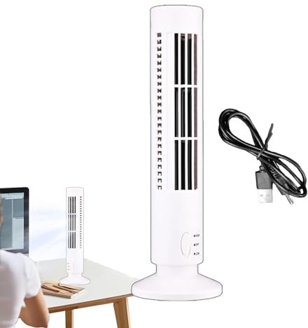 Shenrongtong Ventilador eléctrico USB,Ventilador de torre USB para escritorio | Airbar de escritorio, refrigeración pequeña y silenciosa - Ventilador de torre de barra de aire de escritorio,
