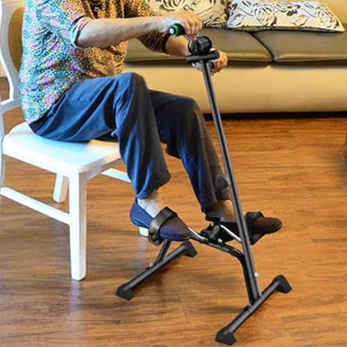 Pedaltrainer für Senioren, verstellbares Widerstandsfahrrad für Arm- und Beintraining, tragbares Physiotherapiegerät mit rutschfesten Füßen, Knie-Regenerations-Fitnessgerät für ältere Mensche