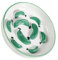 Gamelle Anti Glouton Chat Céramique - Gamelle Chat pour Alimentation Lente aux Couleurs Vives - Bol Nourriture Chat Anti Vomissement - Écuelle pour Chat avec Labyrinthe Interactif - Vert - 16 x 3 cm
