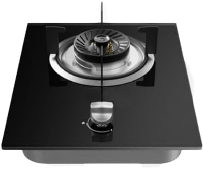 33cm Gas Stove 1 Burner, 5.0KW Jet Concentrated Fire, Black Tempered Glass Cast Iron Pot Holder, Suitable For Home Kitchen With Flameout Protection(NG)