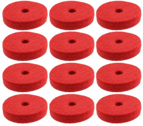 LT Easiyl 12 Pezzi Feltri Per Piatti In Lana 40mm Cuscinetti In Feltro Per Batteria Jazz Rondelle In Feltro Rotondo Rosso Morbido Supporto Per Piatti Cuscinetti In Feltro Di Ricambio Per Batteria