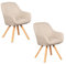 MR. DEKO® Diningsessel Matera Beige Drehbar 2er-Set | HxBxT: 84x59x61 cm | Esszimmerstühle mit Holzbeinen | Polsterstuhl mit Armlehnen | Küchenstuhl, Polsterstuhl, Drehstuhl für Wohnzimmer Esszimmer