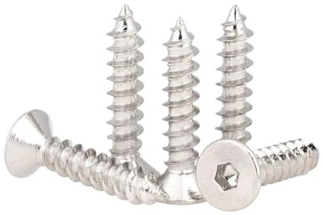 Vis autotaraudeuses à tête fraisée noire à six pans creux, vis Allen à tête plate M2-M6, Noir-10pcs, M6x35mm