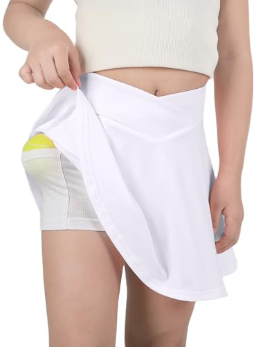 Mädchen-Tennisrock Sportrock mit kurzen, Sommerrock Faltenrock Tennis Skirt mit 2 Taschen, Golf-Mini-Röcke mit Elastischer Bund
