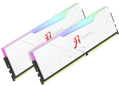 KingBank Mémoire RAM DDR4 RVB 16 Go (2 x 8 Go) 3200 MHz 1,35 V CL16 XMP2.0 Overclocking avec dissipateur thermique pour ordinateur de bureau/bureau/PS