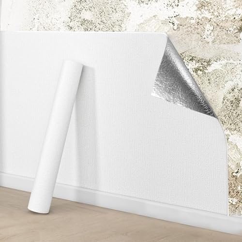 Camiraft Bathroom Wallpaper Waterproof Thick Wallpaper for Bad Walls White Thermal Wall Paper 3mm Thick XPE Foam Self Adhesive Wall Panels for Living Room Kitchen Bathroom