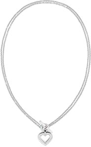 Tommy Hilfiger Jewelry Doppelte Ketten-Halskette für Damen aus Edelstahl mit einem Herz-Anhänger - 2780967