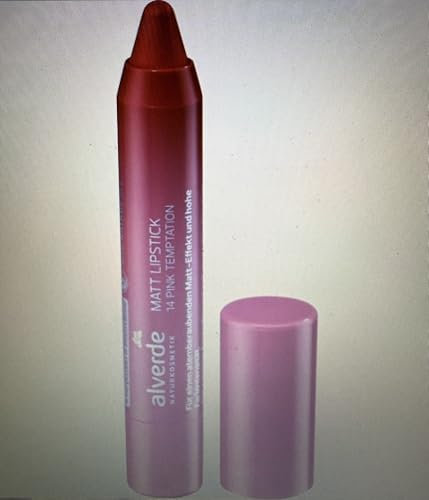 alverde NATURKOSMETIK Lippenstift Matt 14 Pink Temptation, 3,17 g