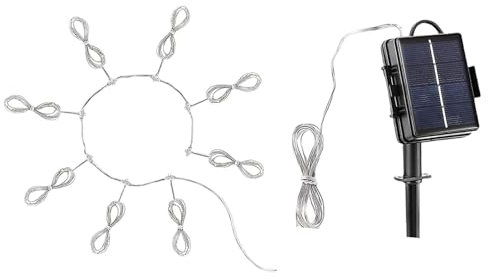 Huayeex Luci Per Ombrellone, Illuminazione Per Ombrellone Solare, Luci A LED Per Esterni, 8 Modalità Di Luminosità, Tende Da Campeggio