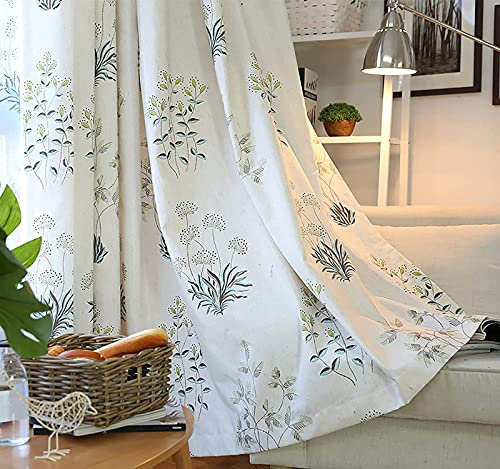 Cortinas De La Ventana De La Cortina De La Hoja De La Hoja De Lino De Algodón, Cortinas Semi Negro De Estilo Rural, Cortinas De Ventanas Pequeñas 1 Panel Pa(Size:350x270cm(138x106inch),Color:pachado)