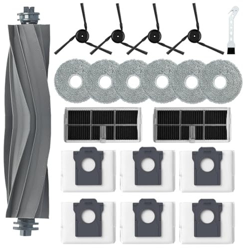 Ytaland Ricambi accessori per aspirapolvere robot Dreame X40 Ultra Complete / L40 Ultra / X40 Master/Mova P50 Pro Ultra (1 spazzola principale, 4 spazzole laterali, 2 filtri Hepa, 6 sacchetti per la