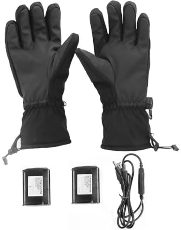 Heated Gloves, Rechargeable Thermal Gloves for Freezer 4000mAh Hand Warmers Electric Winter Mitten for Skiing Cycling Motorbike Driving 1Pair XL