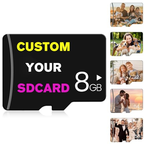 Personalised Micro Sd Card Full Hd, 4K Uhd, Custom Mini Sd Card With Photo/Logo/Text 8-256Gb High Speed Tf Card For Drone,Mobile Phones,Action Camera,Handheld Consoles,Dashcams, Speakers