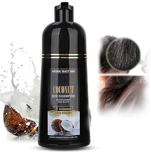 500 ml Haar Shampoo Dye Schwarzes, Schwarzes Haar Shampoo,Kokos Ingwer Reines Haar Shampoo Natürlicher Schwarzes Haarfärbemittel Shampoo (500ml)