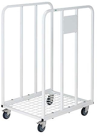 Gitterrollwagen 150 kg, mit 2 Seiten, LxBxH 530 x 630 x 1.000 mm, weiß lackiert