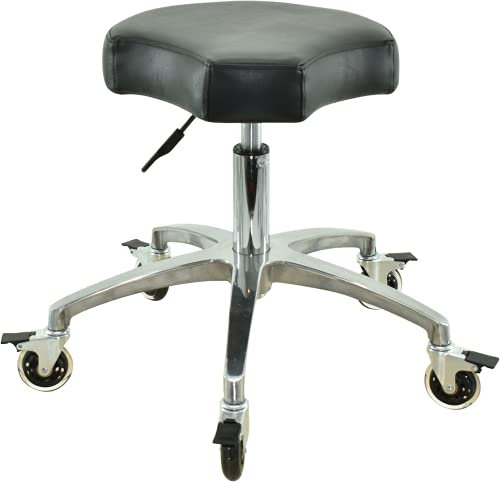 VAKON SALON - Ergonomischer Rollhocker - Premium Rollen mit Bremse - Höhenverstellbarer von 50-65 cm - Drehhocker Arbeitshocker Praxishocker