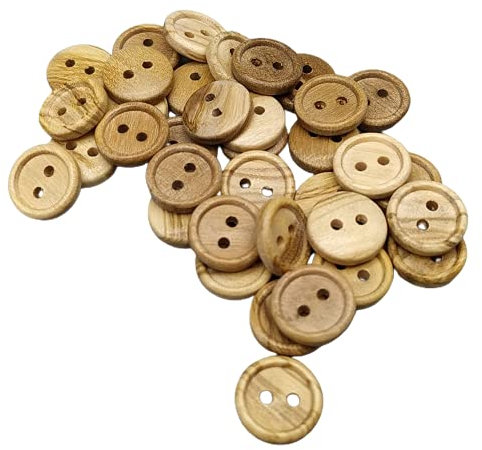 BOTIBOTON - Botones de Madera de Olivo - 2 agujeros - Varias tallas (12 mm) - Accesorio costura - Fabricado y enviado desde ESPAÑA